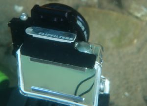 GoPro4 med flipfilter kit monteret og makrolinse